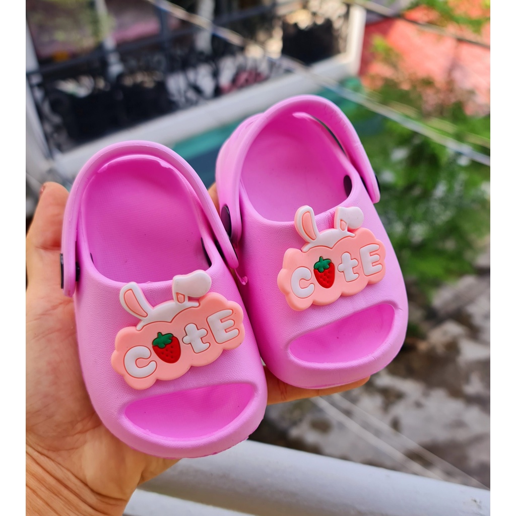 Dép bánh mì cho bé gái hình thỏ cute dễ thương kèm quai sau siêu nhẹ