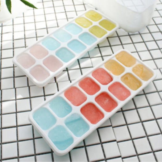 Khay Đá Silicon Có Nắp Đậy 14 Viên, Khay Đựng Đá Tủ Lạnh, Làm Đá Thạch Kem Bảo Quản Chống Mùi Tuyệt Đối