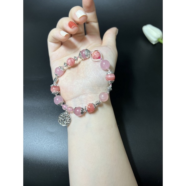 Vòng tay T.A hồng mix đào.hoa
