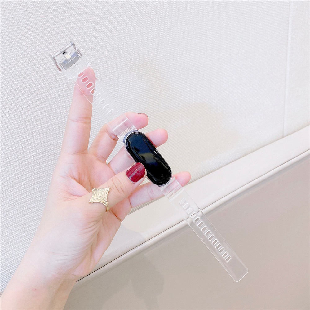 Dây đeo Silicon trong suốt cho đồng hồ thông minh Xiaomi Mi Band 6 5 4 3