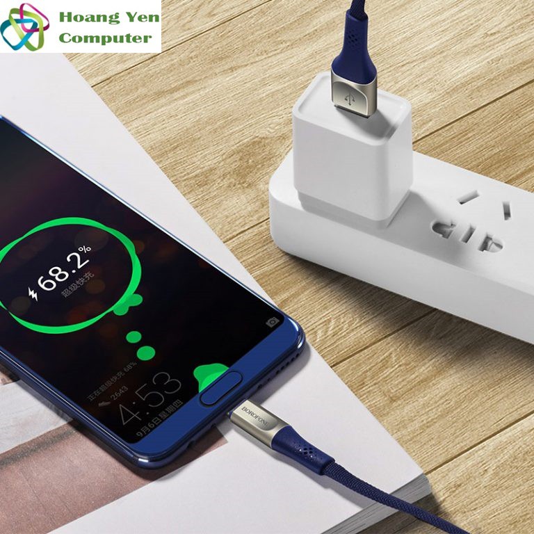 Cáp Sạc TYPE C Borofone BU7 Dài 1.2M Dây Dù Cho Android - BH 12 Tháng 1 đổi 1 (MÀU SẮC NGẪU NHIÊN) - Hoàng Yến Computer
