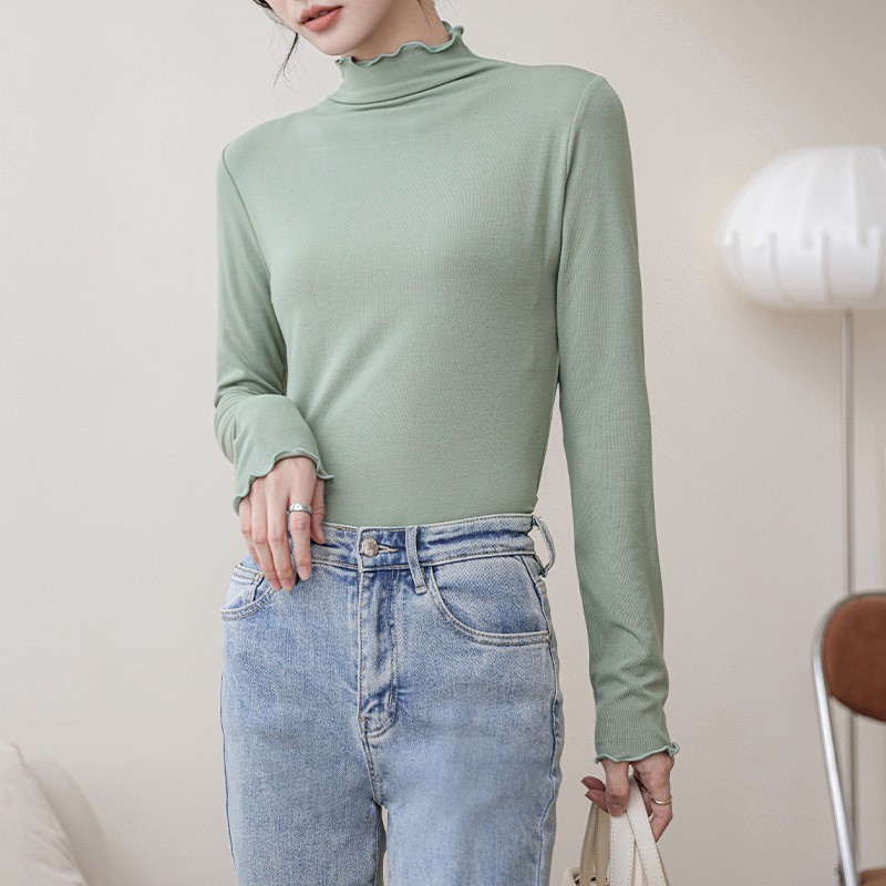 Áo Thun DàI Tay Cổ Cao ThờI Trang Thu Đông