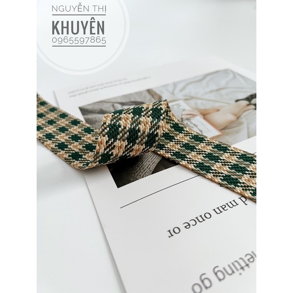 Ruy băng dạ kẻ mềm 38mm