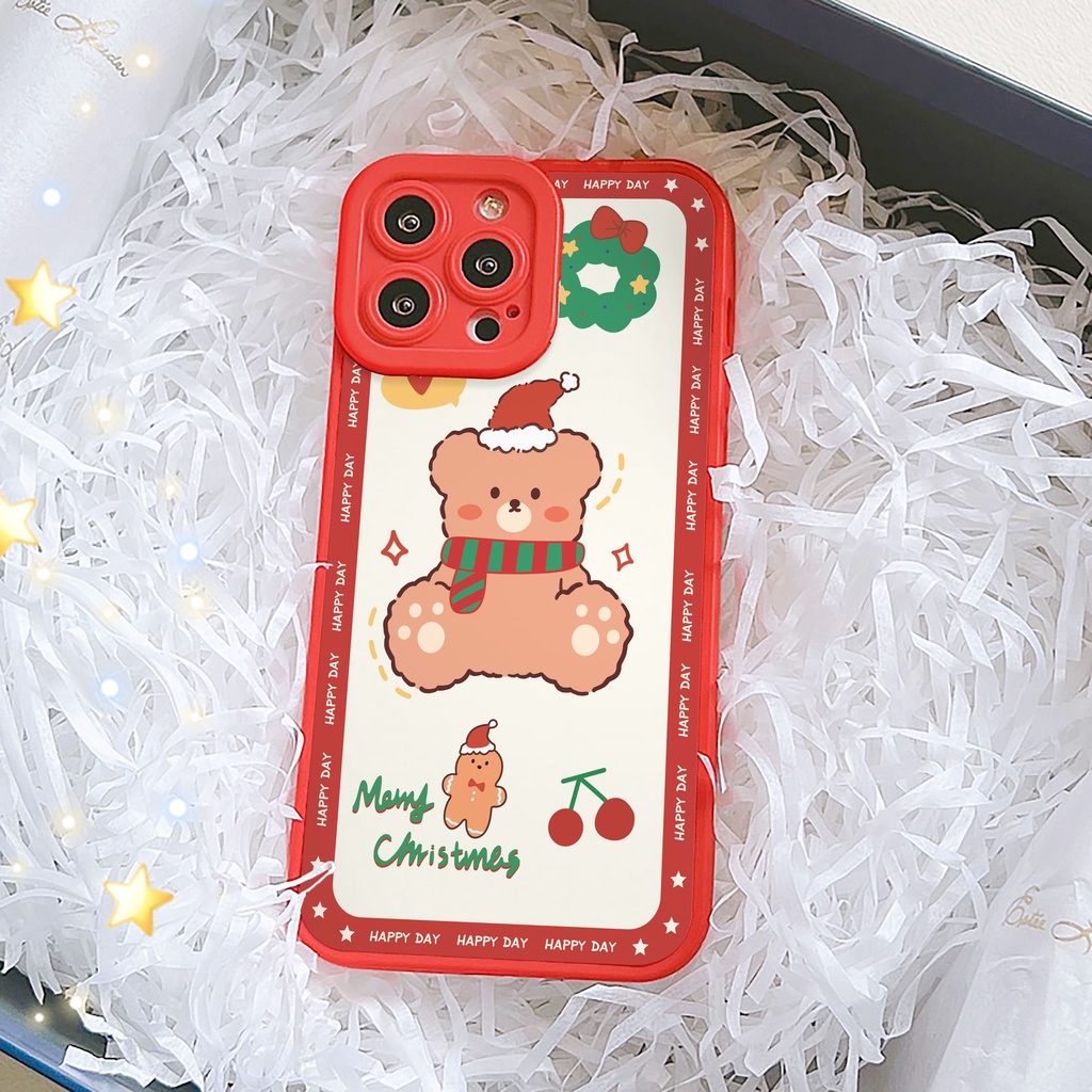 Ốp lưng iphone Gấu an lành cạnh vuông 6/6plus/6s/6splus/7/7plus/8/8plus/x/xr/xs/11/12/13/pro/max/plus/promax | BigBuy360 - bigbuy360.vn