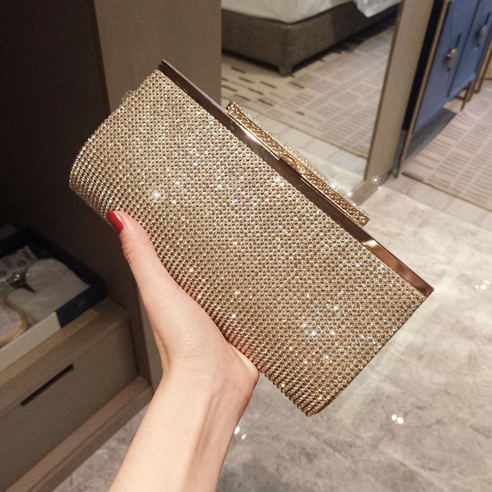 Cluch Đính Đá Dài 633 Gold