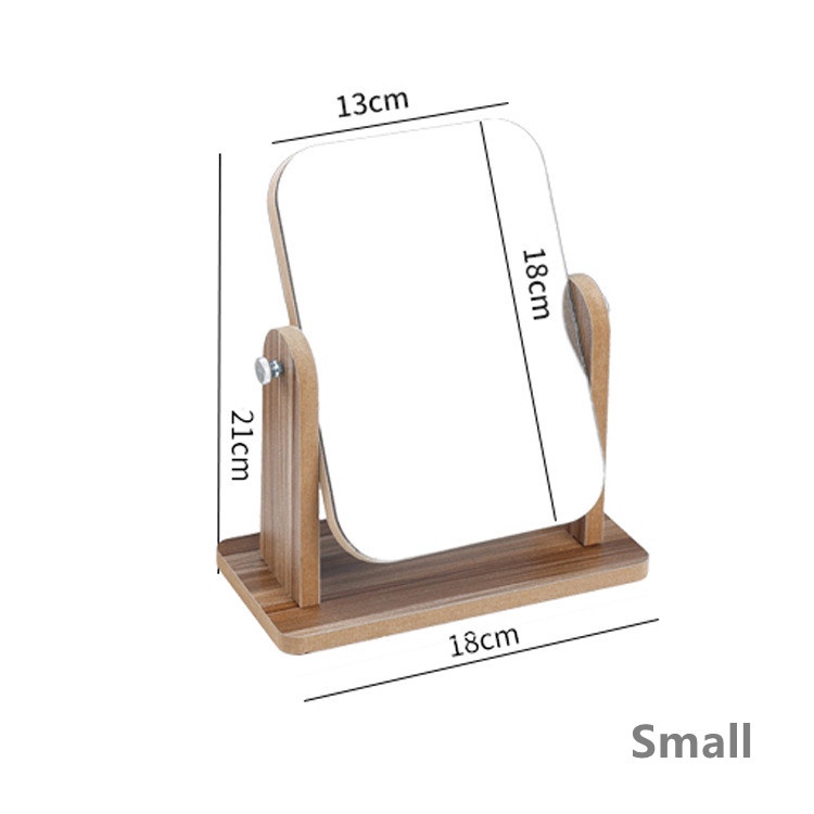 Gương Trang Điểm Mini Để Bàn Bằng Gỗ Phong Cách Hàn Quốc