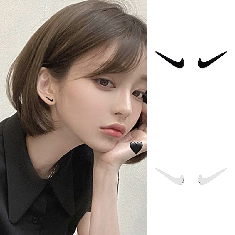Khuyên tai / dây chuyền bằng kim loại hình dấu tích đáng yêu phong cách Hàn Quốc thời trang cho nữ