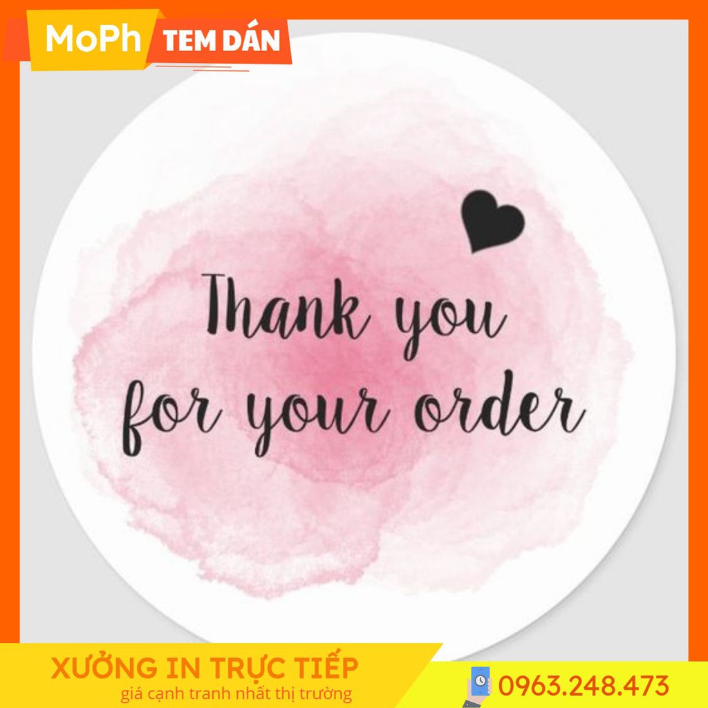 [GIÁ RẺ] Tem Nhãn Dán Thank You Nhiều Màu In Theo Yêu Cầu Xưởng In MoPh Chất Liệu Tốt Dính Chắc