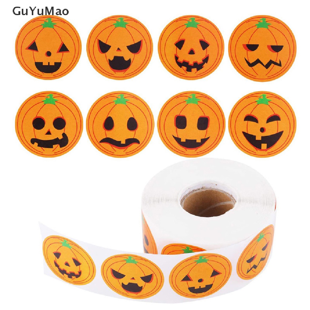 Bộ 500 Miếng Dán Trang Trí Túi Bánh Kẹo Phong Cách Halloween