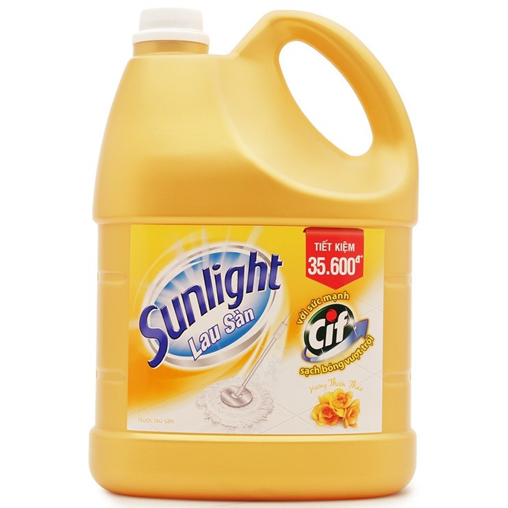 Nước lau sàn Sunlight hương hoa thiên thảo can 3,8kg