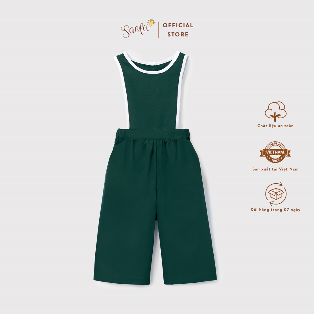 Quần Yếm Lửng Linen Phong Cách Vintage Hàn Quốc - OLWEN OVERALLS - PAL001 &amp; PAL002 - SAOLA KIDS CLOTHING