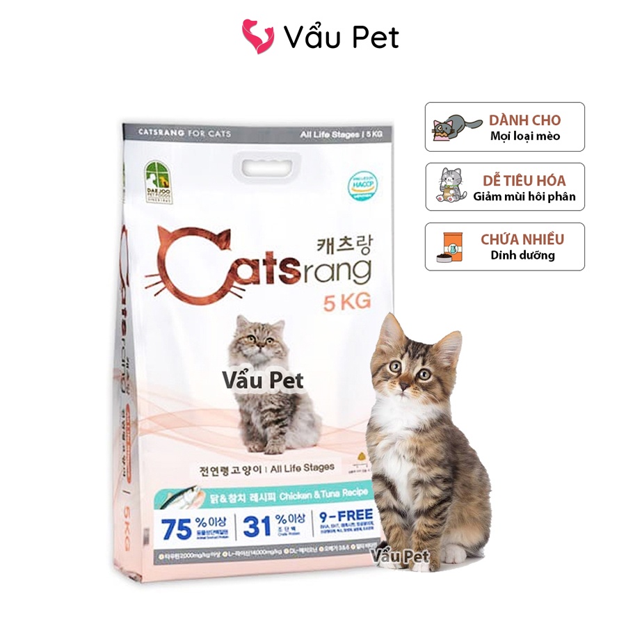 Thức Ăn Cho Mèo Catsrang - Thức Ăn Hạt Cho Mèo 5kg Nhập Khẩu Hàn Quốc