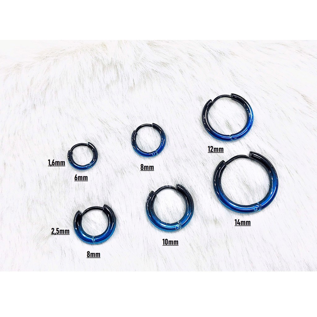 Khuyên vòng omber xanh đen cá tính ( giá theo chiếc)