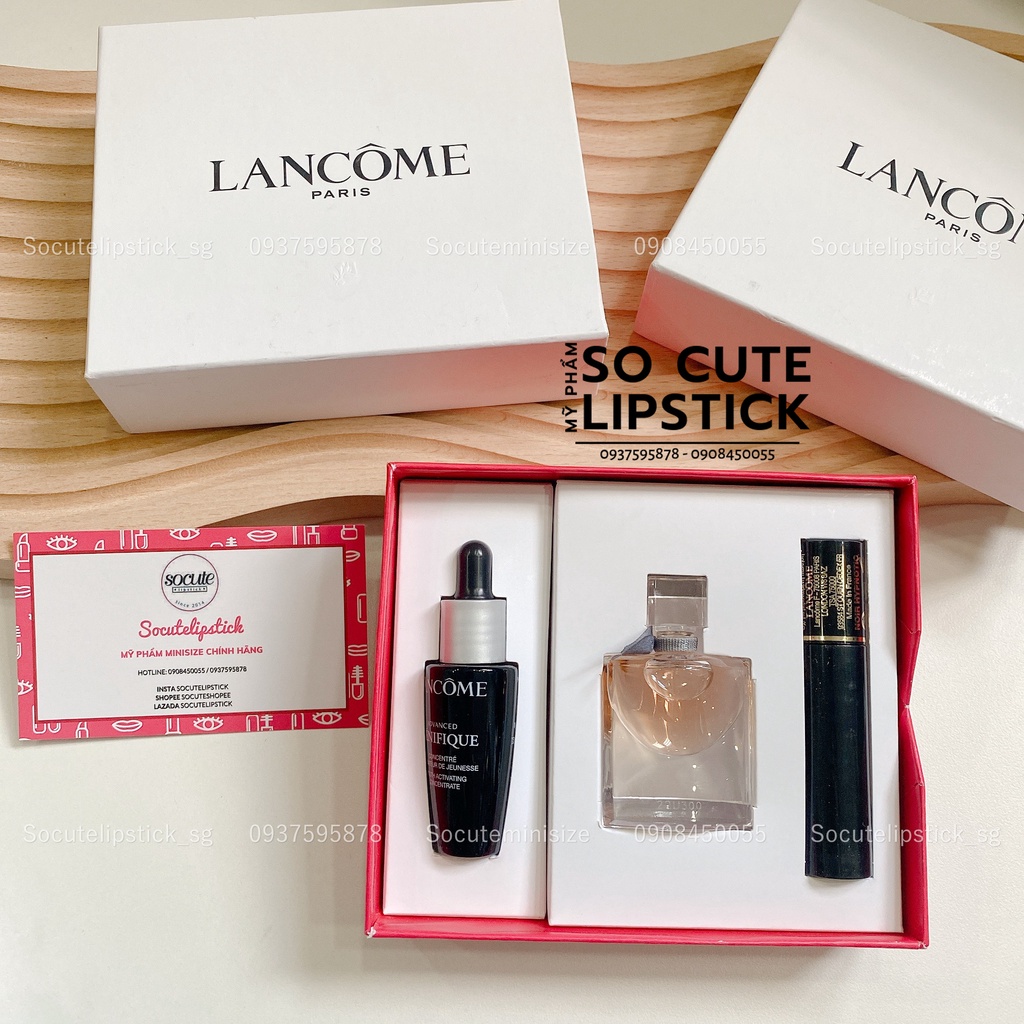 Set Nước Hoa Dưỡng Da Laancome Serum Genifique 10ml + nước hoa La Vie Est Belle 4ml + mascara hypnose 2ml