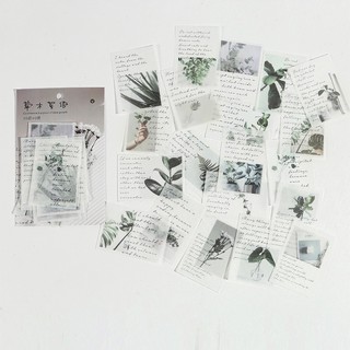 Set 40 Hình Dán Chất Liệu Washi style Aesthetic Sticker Trang Trí Sổ Tay Bullet Journal (Lá)