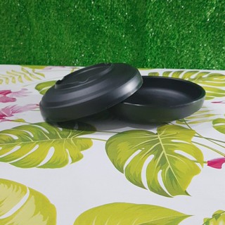 Dĩa tròn DGS06N, nhựa Melamine- nhám xám-đen nhám -Sang Trọng
