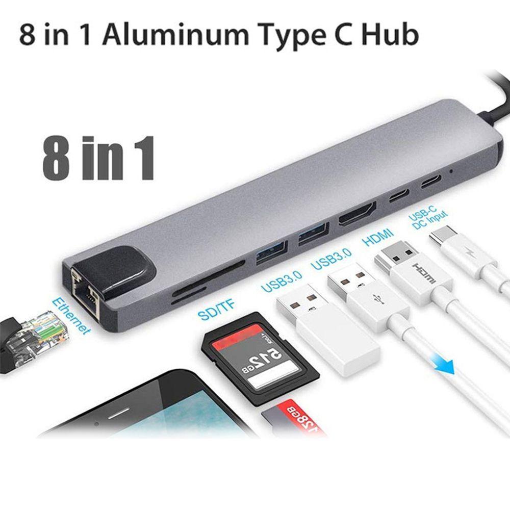 BTLIMER Thiết Bị Sạc Nhanh 8 Trong 1 Cổng USB 3.0 Loại C Sang USB-C