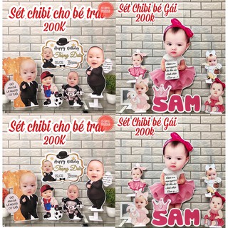 Combo chibi thiết kế cho bé sinh nhật, Nhiều mẫu