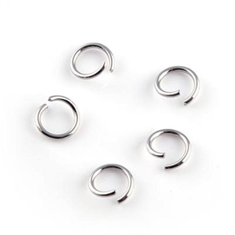 Bộ 50 Vòng Nối Kích Thước 8mm Bằng Thép Không Gỉ Màu Bạc Chuyên Dụng Làm Trang Sức DIY