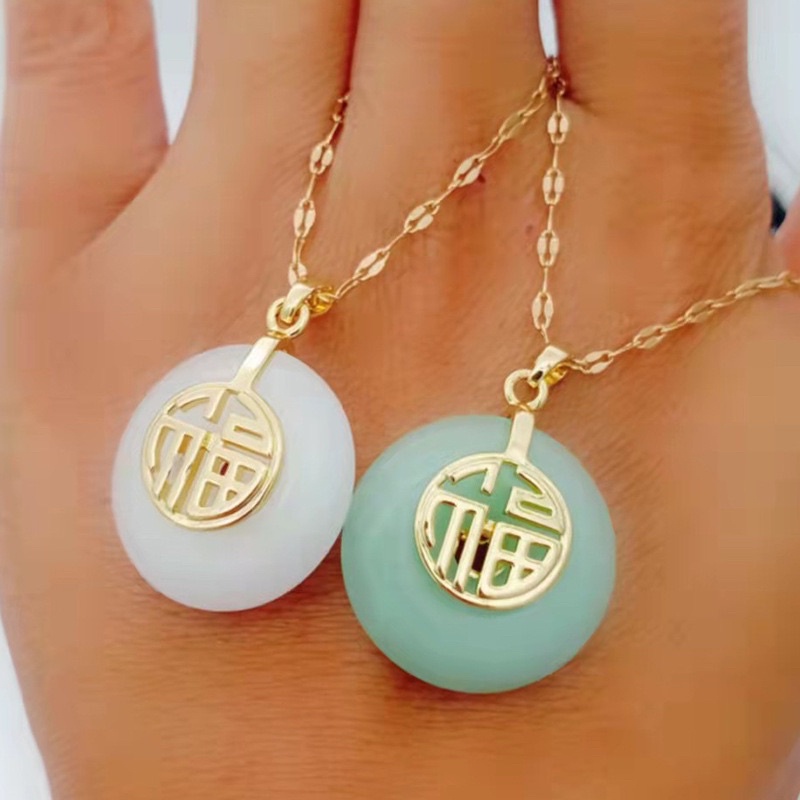 Dây chuyền đồng điếu màu xanh chiêu tài lộc