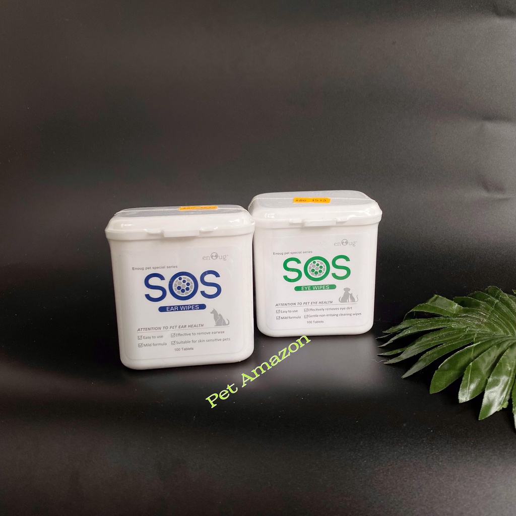 Khăn ướt lau chùi mắt và tai cho chó mèo SOS