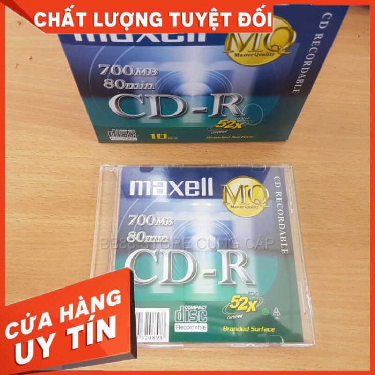 Bộ 10 Đĩa Trắng Maxell Cd-R Có vỏ hộp Chất Lượng Cao - Chuyên Ghi Dữ Liệu Phần Mềm Hình Ảnh Nhạc Video Kèm Hộp Vỏ Chính