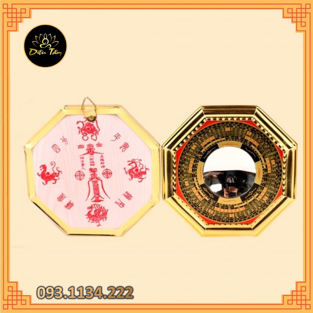 Gương bát quái lõm có la kinh phong thủy trấn trạch 15cm đò thờ cúng phong thủy shop Diệu Tâm