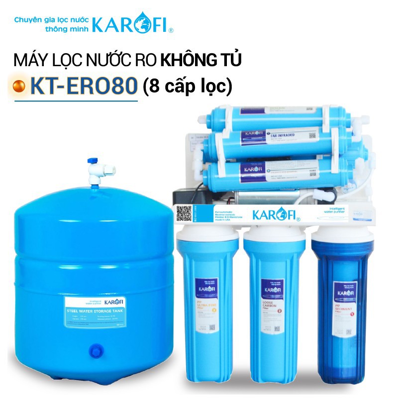 Máy lọc nước RO để gầm, không tủ KAROFI KT-ERO80 (8 cấp lọc)