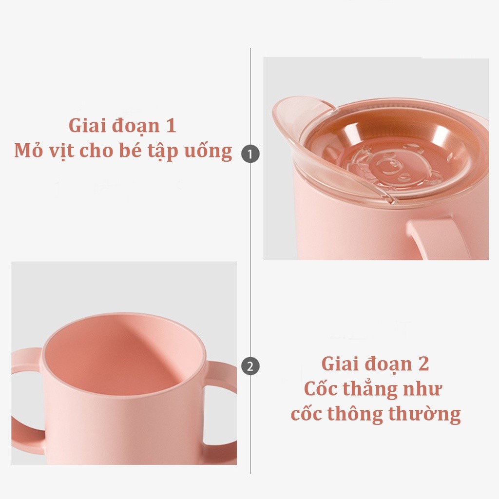 Cốc Tập Uống Nước Cho Bé 2 Giai Đoạn Chống Đổ 150ml