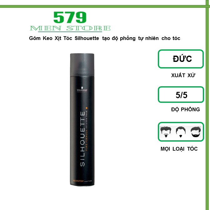 Combo Gôm Keo Xịt Tóc Silhouette 420ml +Sáp Wax Gel Vuốt Tóc Variety 100ml [Combo Sáp Gôm Chuẩn]