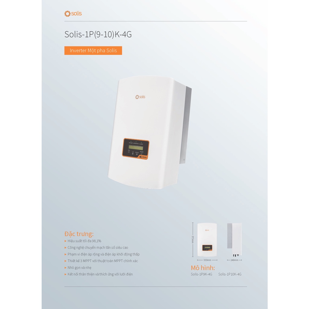 BIẾN TẦN INVERTER HÒA LƯỚI BÁM TẢI SOLIS 1 PHA 5KW 4G  -