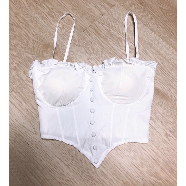 Áo hai dây yếm vạt tam giác corset sang chảnh