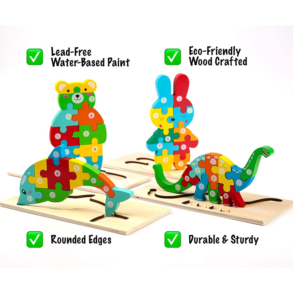 Đồ chơi trẻ em Lắp Ráp Khủng Long Bằng Gỗ Theo Phương Pháp Montessori Dành Cho Bé 2 Tuổi