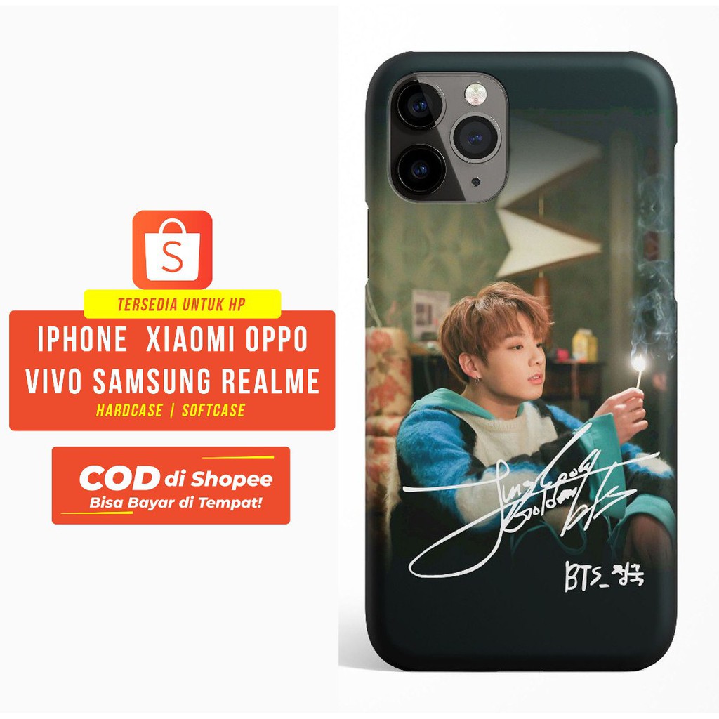 Ốp Điện Thoại Cứng In Hình Chữ Ký Bts Jungkook 2 Cho Iphone Samsung Xiaomi Vivo Oppo Realme