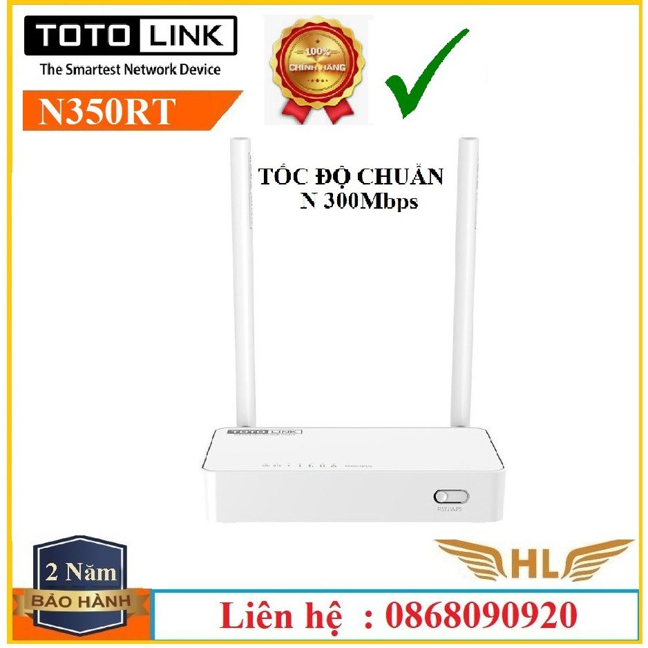 Router Wi-Fi chuẩn N 300Mbps Totolink N350RT- Hàng Chính Hãng