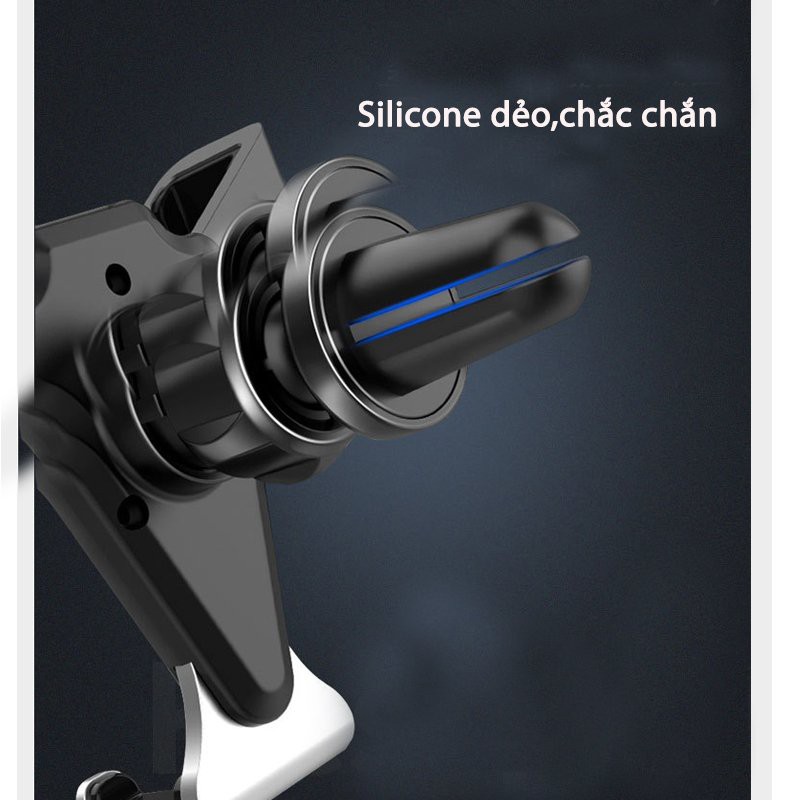Giá đỡ điện thoại trên ô tô gương đen bạc tinh tế MCZB có đầu kẹp và đế hút chân không cao cấp sang trọng | BigBuy360 - bigbuy360.vn