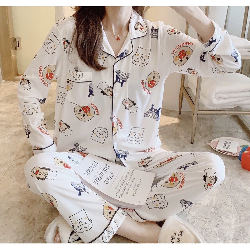 Bộ PIJAMA cao cấp dễ thương dày ấm quần dài tay dài