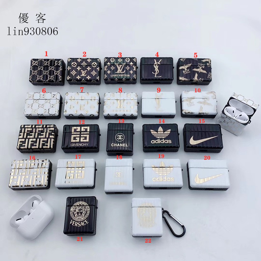 Vỏ bảo vệ hộp sạc tai nghe AirPods 1/2/Pro hình vali Lv YSL Fendi