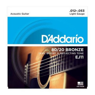 USA D'Addario EJ11 80/20 Bronze Acoustic Guitar Strings, Light, 12-53 - Dây Đàn Guitar Thùng chính hãng