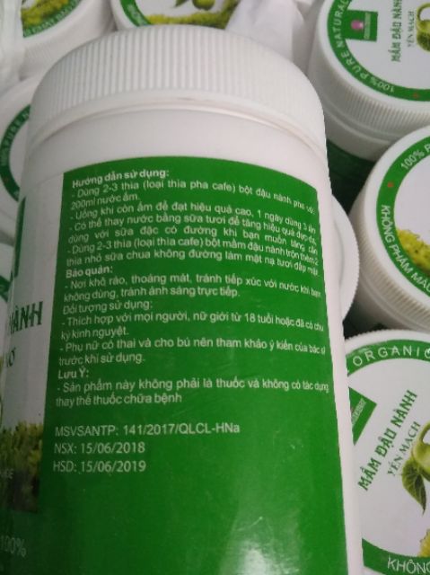 40k/Hộp 500gr Mầm đậu nành nguyên sơ VSATTP NHÀ LÀM