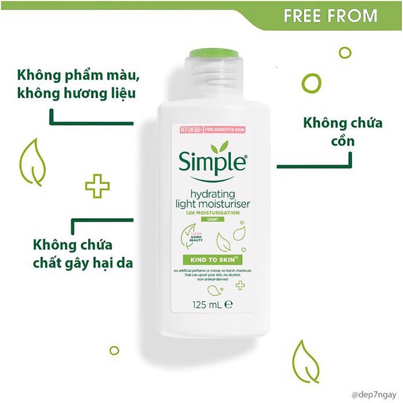 Sữa Dưỡng Da Simple Kind To Skin Hydrating Light Moisturiser