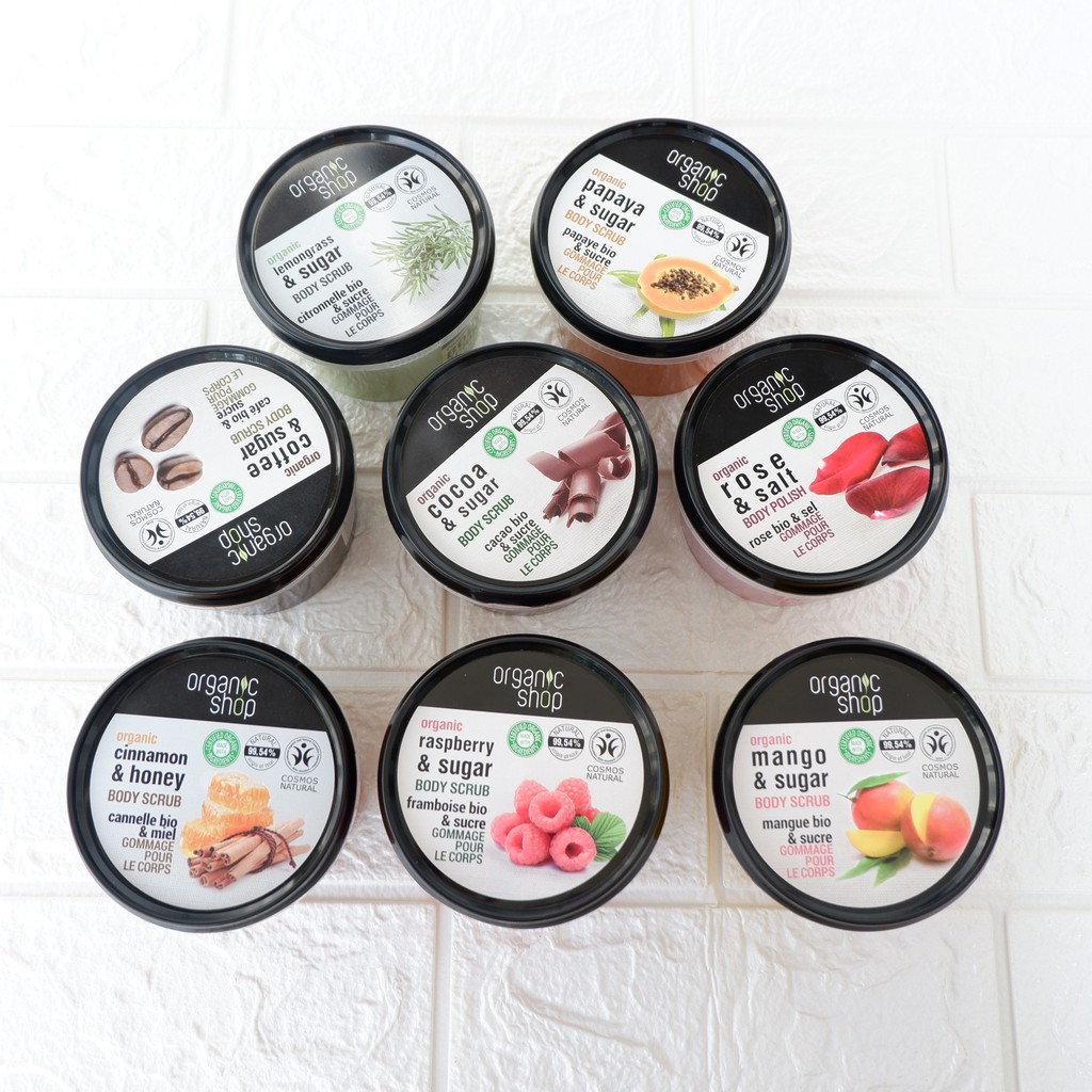 Tẩy Da Chết Body Organic Shop Dưỡng Da Trắng Sáng