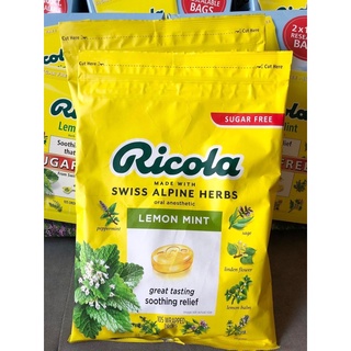 DATE 2024 - KẸO NGẬM HO CHANH THẢO DƯỢC KHÔNG ĐƯỜNG RICOLA - 105 VIÊN