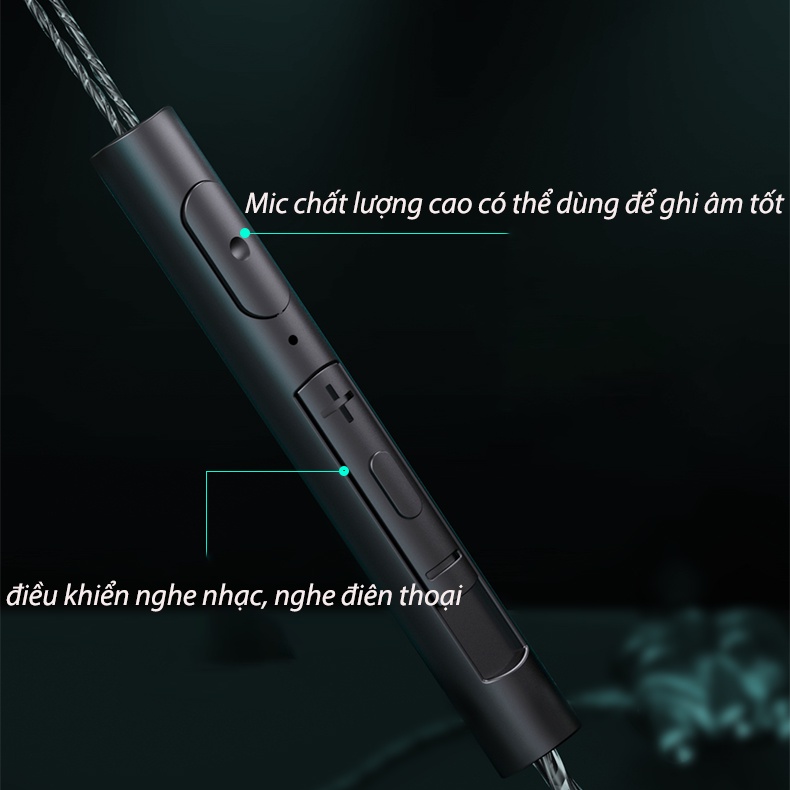 Tai nghe lõi tứ trong suốt/Gaming A6/Bass/Chơi Game Nhét Tai Có Dây Có Mic Chống Ồn Cho IPhone xiaomi realme Samsung #19