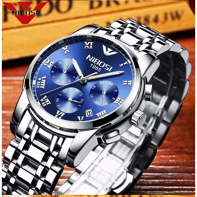 Đồng hồ nam dây thép đặc 6 kim Nibosi 1985 fullbox | BigBuy360 - bigbuy360.vn