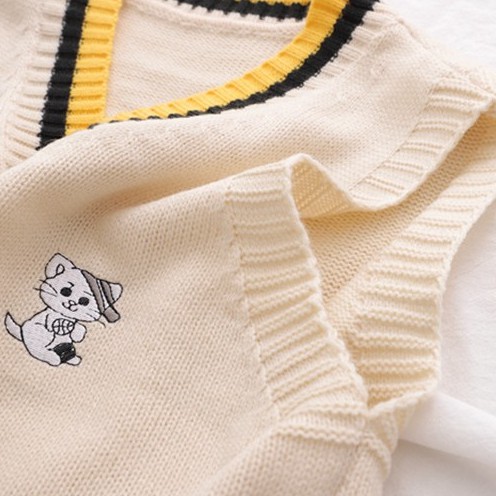 Áo Gile Len Thêu Logo Mèo Form Rộng - Unisex - Titto Closet | BigBuy360 - bigbuy360.vn