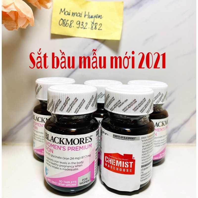 [Đủ bill+Tem Chemist] Viên Sắt Cho Bà Bầu Blackmores Pregnancy Iron không gây táo bón_30 viên | Thế Giới Skin Care