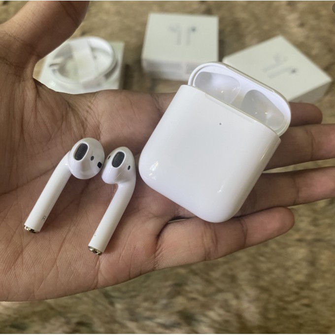 Tai Nghe Không Dây Bluetooth Iphone Airpods 2 - Âm Siêu Hay, Cảm Ứng Đa Điểm (Định Vị - Đổi Tên - Sạc Không Dây) Cao Cấp