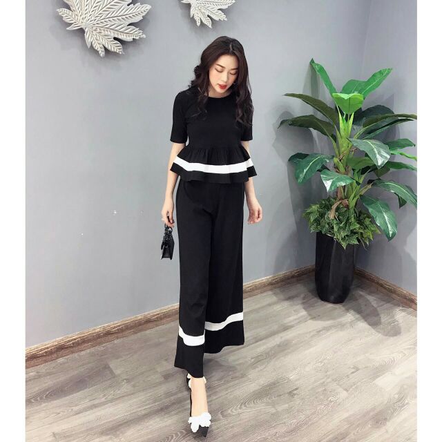 Set bộ peplum phối viền. Hàng thiết kế.