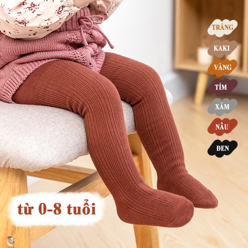 Quần tất, legging liền bàn len dày ấm áp, mềm mại, cao cấp phong cách Hàn Quốc cho bé gái QL11